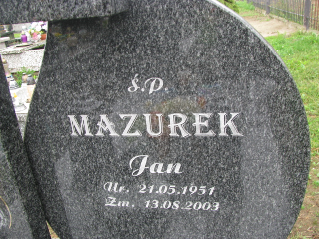 Jan Roman Mazurek 1951 Żabno Niedomice - Grobonet - Wyszukiwarka osób pochowanych